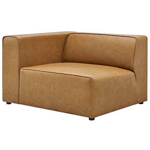 Tan Vegan Leather 4-Piece Sectional Sofa