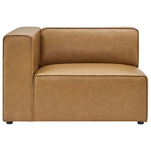 Tan Vegan Leather 4-Piece Sectional Sofa