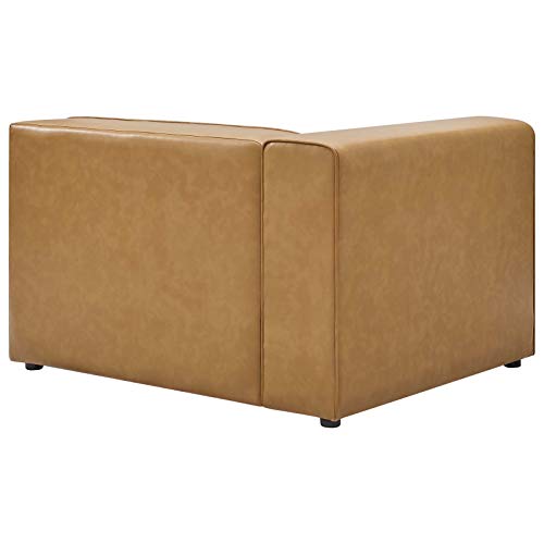 Tan Vegan Leather 4-Piece Sectional Sofa