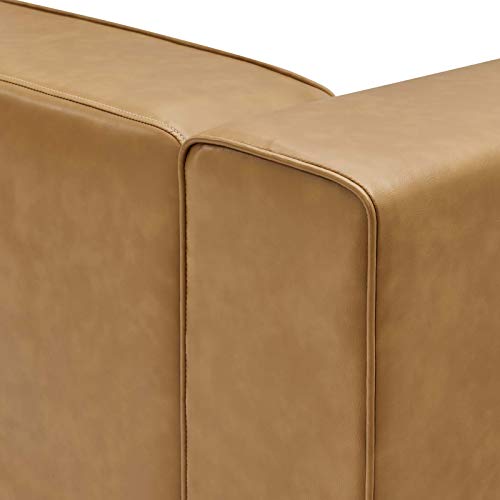 Tan Vegan Leather 4-Piece Sectional Sofa