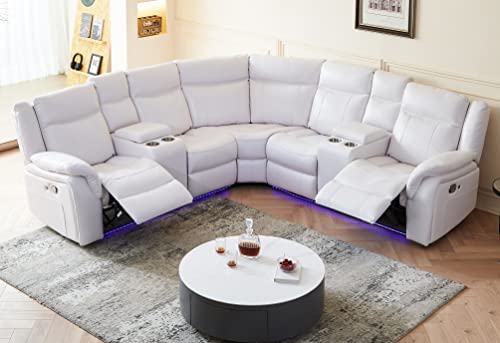 ELIASER LED Reclining Sectional Sofa with USB Port