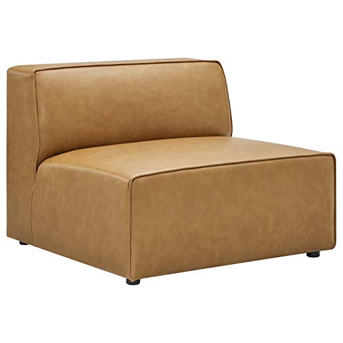 Tan Vegan Leather 4-Piece Sectional Sofa