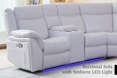 ELIASER LED Reclining Sectional Sofa with USB Port