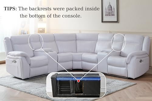 ELIASER LED Reclining Sectional Sofa with USB Port