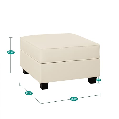 Beige U-Shaped Modular Sectional Sofa with Ottoman