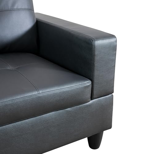 Lostcat Black Sectional Sofa, 74" D x 103" W