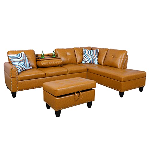 Ginger Modern L-Shaped Sectional Sofa Set