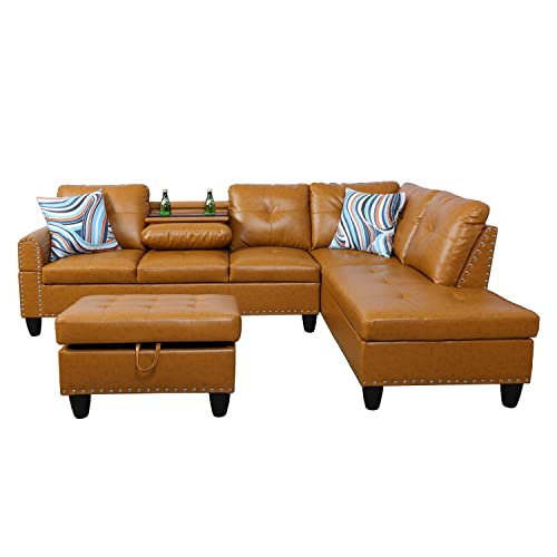 Ginger Modern L-Shaped Sectional Sofa Set