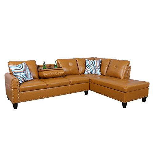 Ginger Modern L-Shaped Sectional Sofa Set