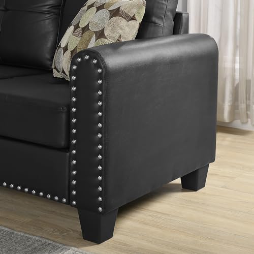 L-Shaped 98" Sectional Sofa with Storage Ottoman