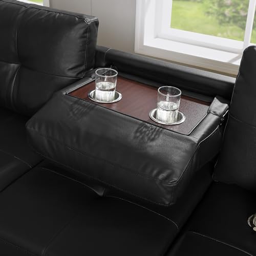 L-Shaped 98" Sectional Sofa with Storage Ottoman