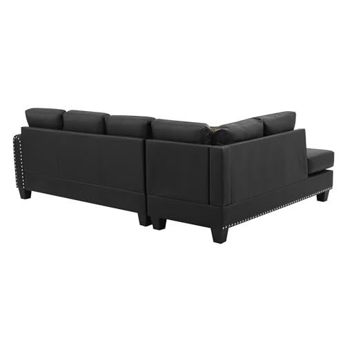 L-Shaped 98" Sectional Sofa with Storage Ottoman