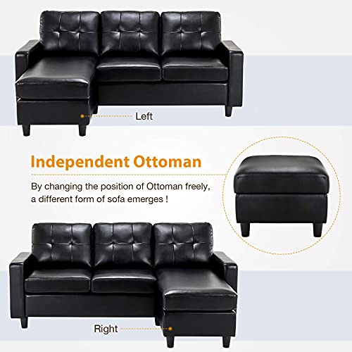 HONBAY Modern L-Shaped Convertible Sectional Sofa