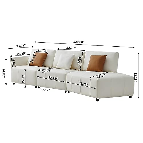Modern Sectional Sofa in Luxurious Leather