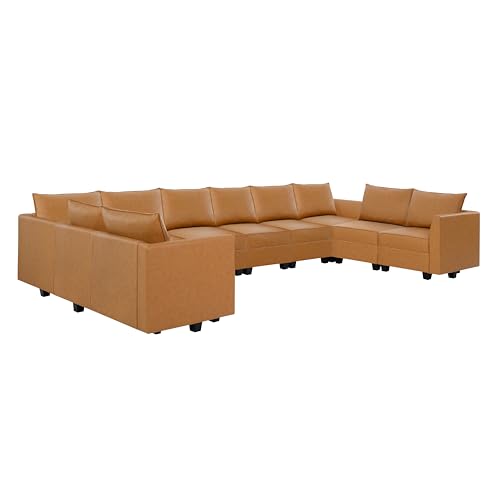 Naomi Home Elizabeth U-Shaped Modular Sofa - Caramel