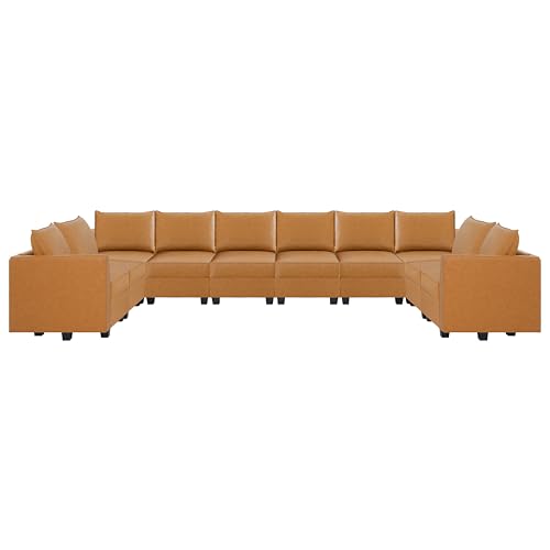 Naomi Home Elizabeth U-Shaped Modular Sofa - Caramel
