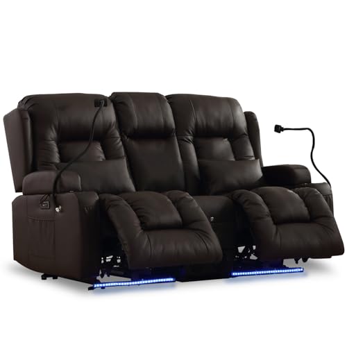 URRED Power Recliner Loveseat with LED Light
