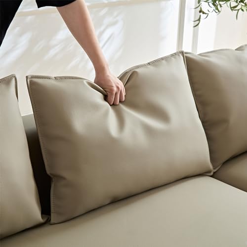Williamspace 124.8" Curved Leather Sectional Sofa