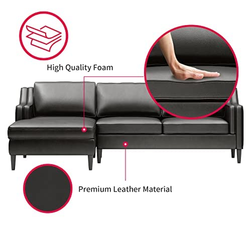 Truffle Real Leather L-Shaped Sectional Sofa