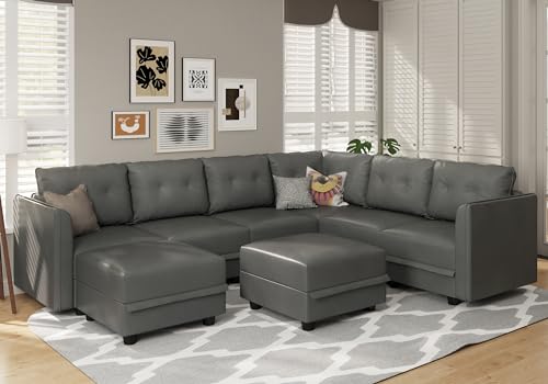 Stylish Dark Grey Modular Sectional Sofa Set