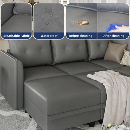 Stylish Dark Grey Modular Sectional Sofa Set