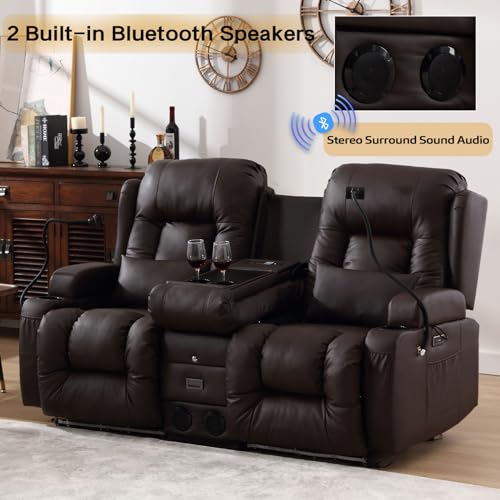 URRED Power Recliner Loveseat with LED Light