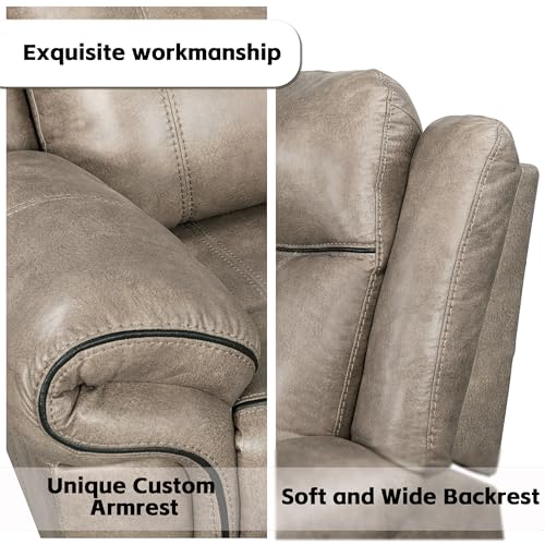 Brown Leather Recliner Sectional Sofa with Storage