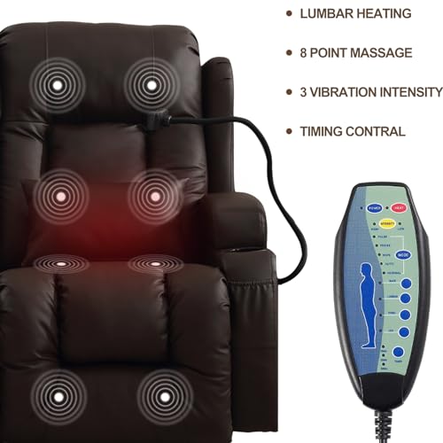 URRED Power Recliner Loveseat with LED Light