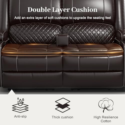 Yolsali Brown Reclining Loveseat with USB Ports