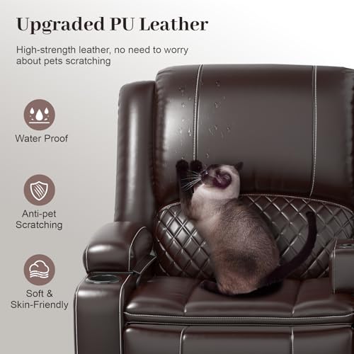 Yolsali Brown Reclining Loveseat with USB Ports