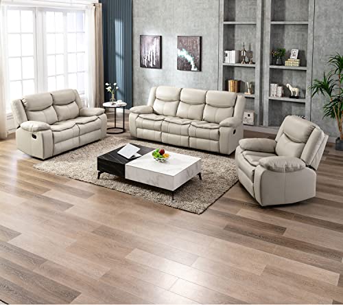 Familymill Leather Reclining 3-Seat Sofa