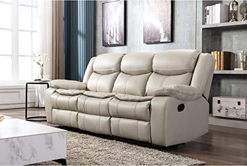 Familymill Leather Reclining 3-Seat Sofa