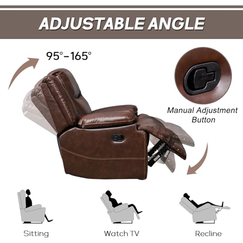 Brown Leather Reclining Sofa and Chair Set