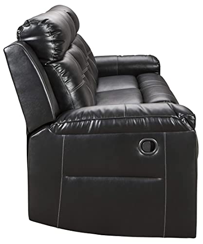 Ashley Kempten Faux Leather Reclining Sofa with LED Lights