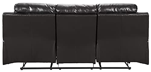 Ashley Kempten Faux Leather Reclining Sofa with LED Lights