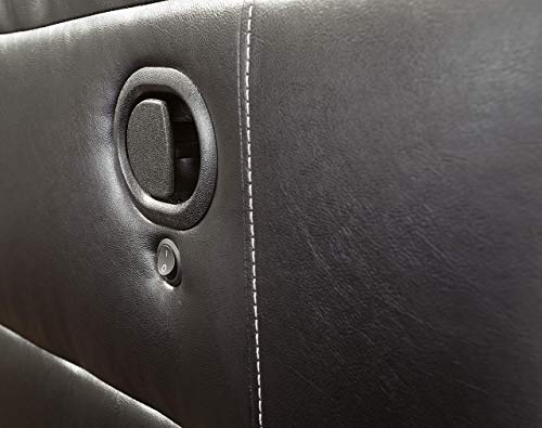 Ashley Kempten Faux Leather Reclining Sofa with LED Lights