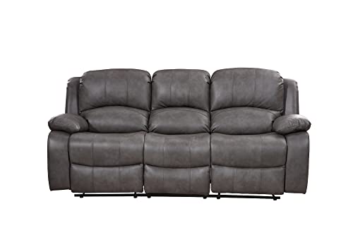 Betsy Furniture Grey 2PC Bonded Leather Recliner Set