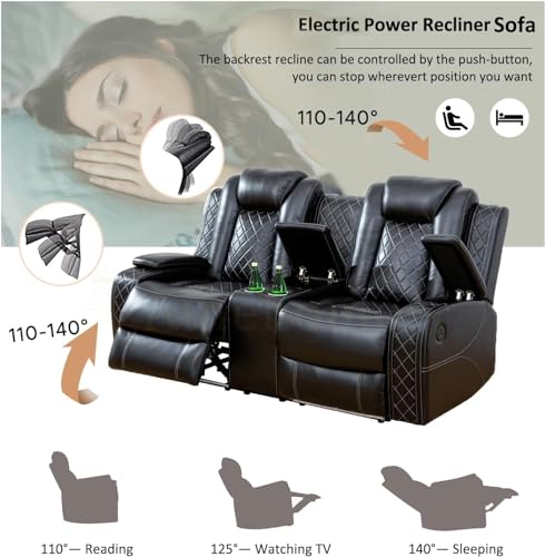 Black 3-Piece Power Recliner Sofa Set