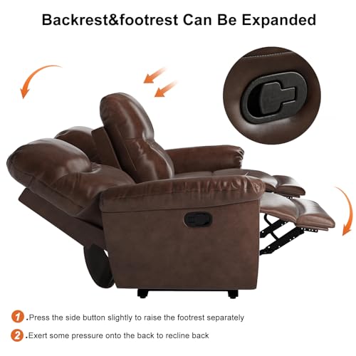 LARMACE Faux Leather 3-Seater Recliner Sofa