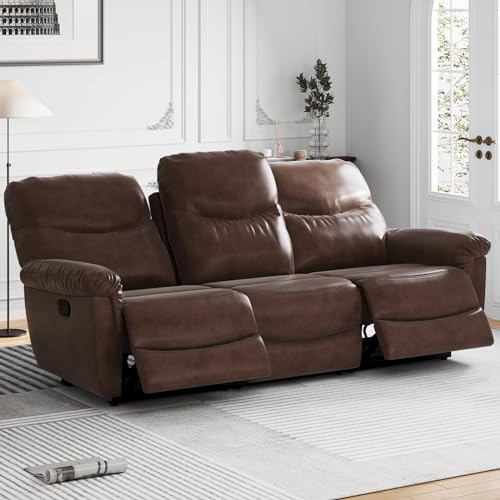 LARMACE Faux Leather 3-Seater Recliner Sofa