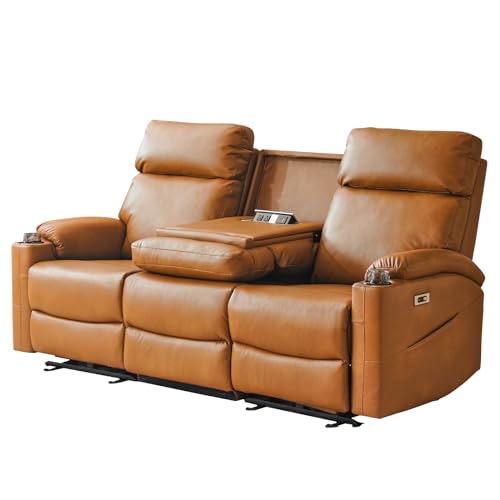BAIJIAWEI Power Reclining 3-Seater Sofa - Brown