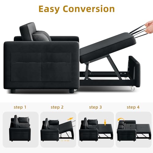 Convertible 55" Sofa Bed with Adjustable Backrest