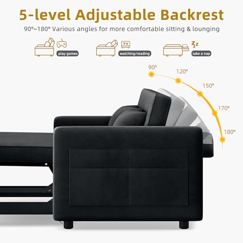 Convertible 55" Sofa Bed with Adjustable Backrest