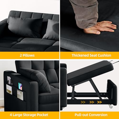 Convertible 55" Sofa Bed with Adjustable Backrest