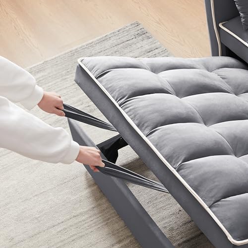Compact 55" Convertible Velvet Futon Sofa Bed