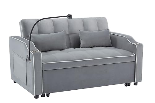 Compact 55" Convertible Velvet Futon Sofa Bed