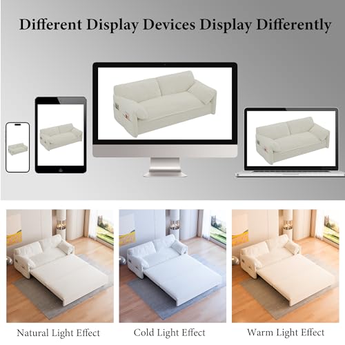 Compact Queen Pull-Out Sofa Bed with Storage