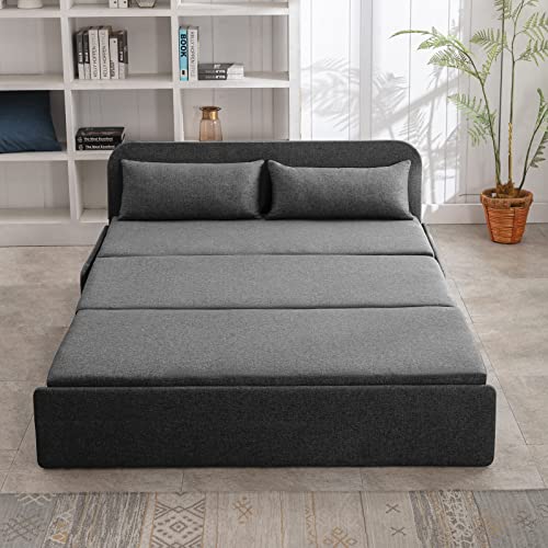 Queen Size Pull Out Sofa Bed in Dark Gray