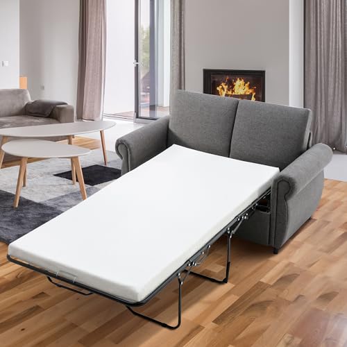 P PURLOVE Modern Sleeper Sofa Bed Loveseat in Gray