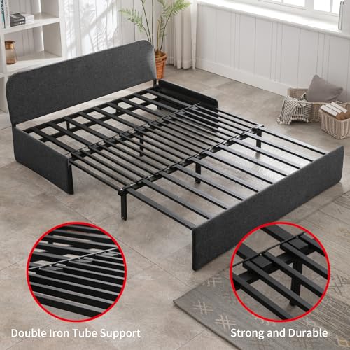 Queen Size Pull Out Sofa Bed in Dark Gray